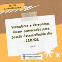 Convocação para Sessão Extraordinária! 