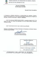 Decreta Ponto Facultativo dia 13/10 - Decreto n° 032/2023